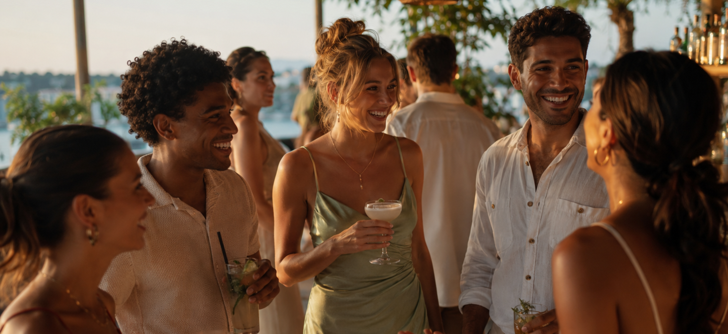 Recognisable cocktail service during a professional hospitality venue moment