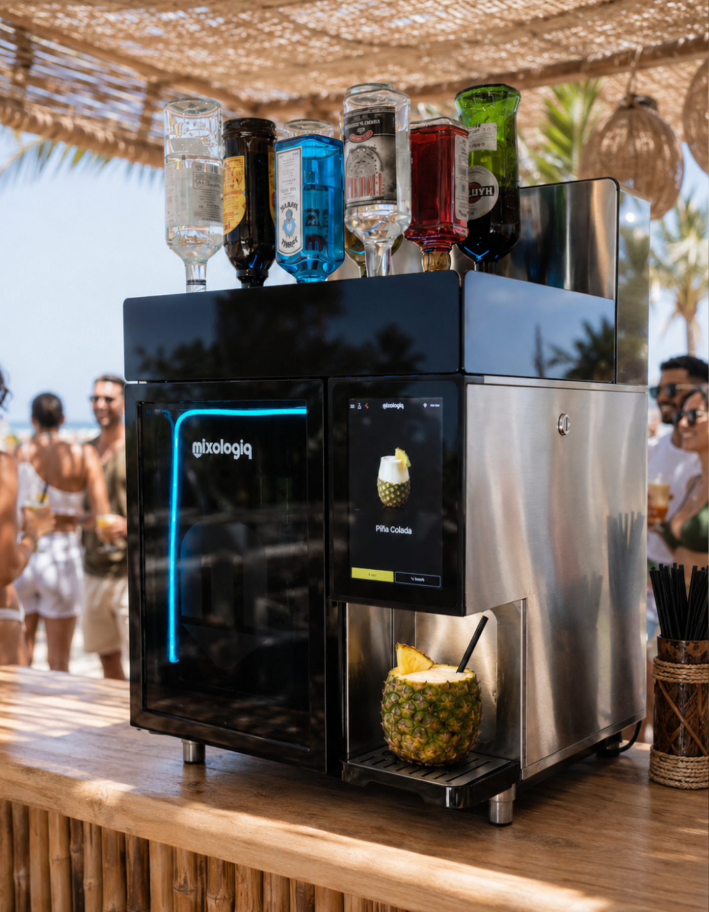 Mixologiq automated cocktail machine supporting cocktail movie recognition in hospitality service