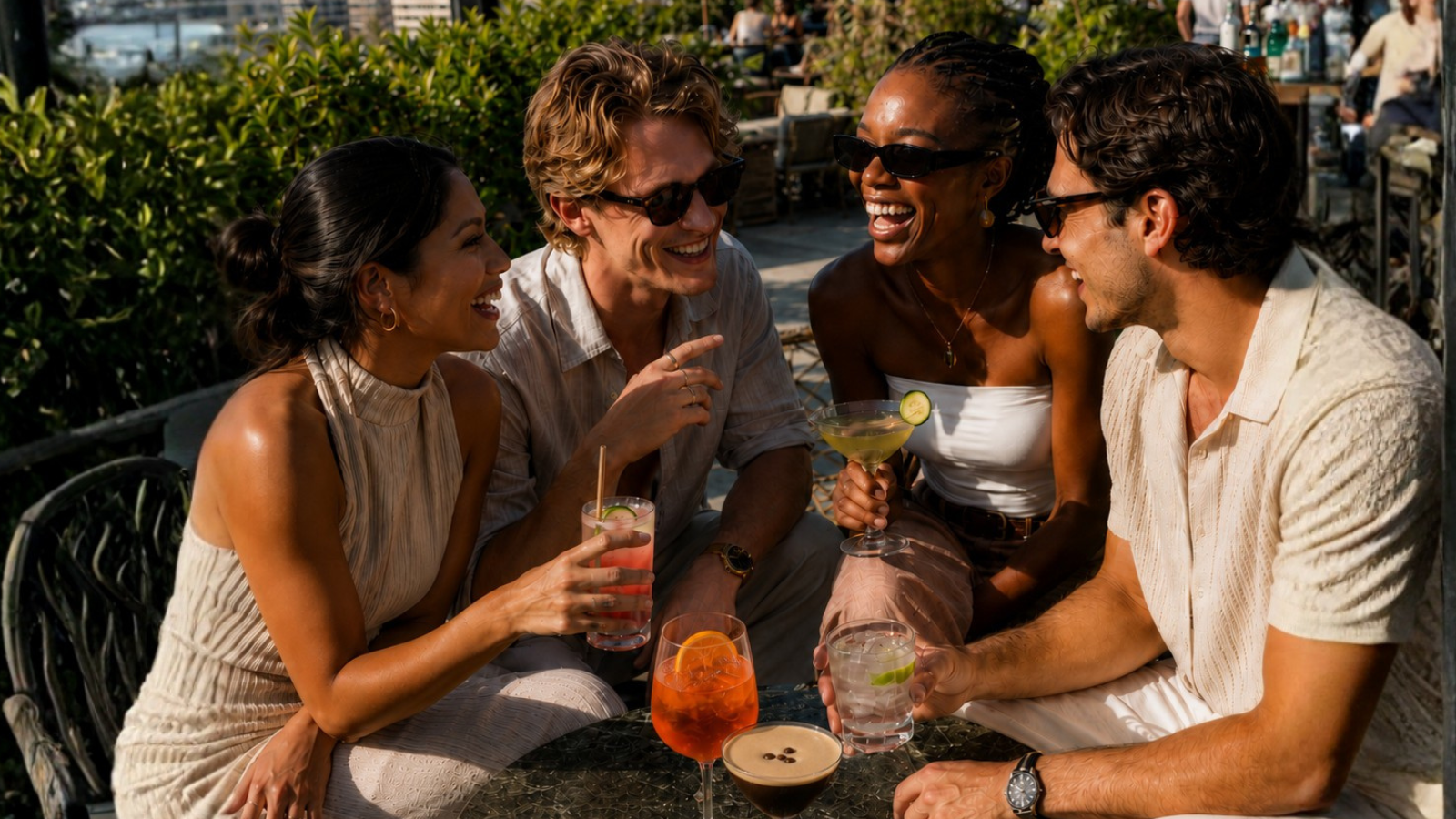 Guests sharing cocktails in a professional hospitality venue