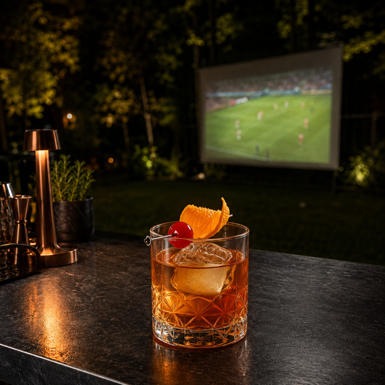 Old Fashioned cocktail for premium match day venues