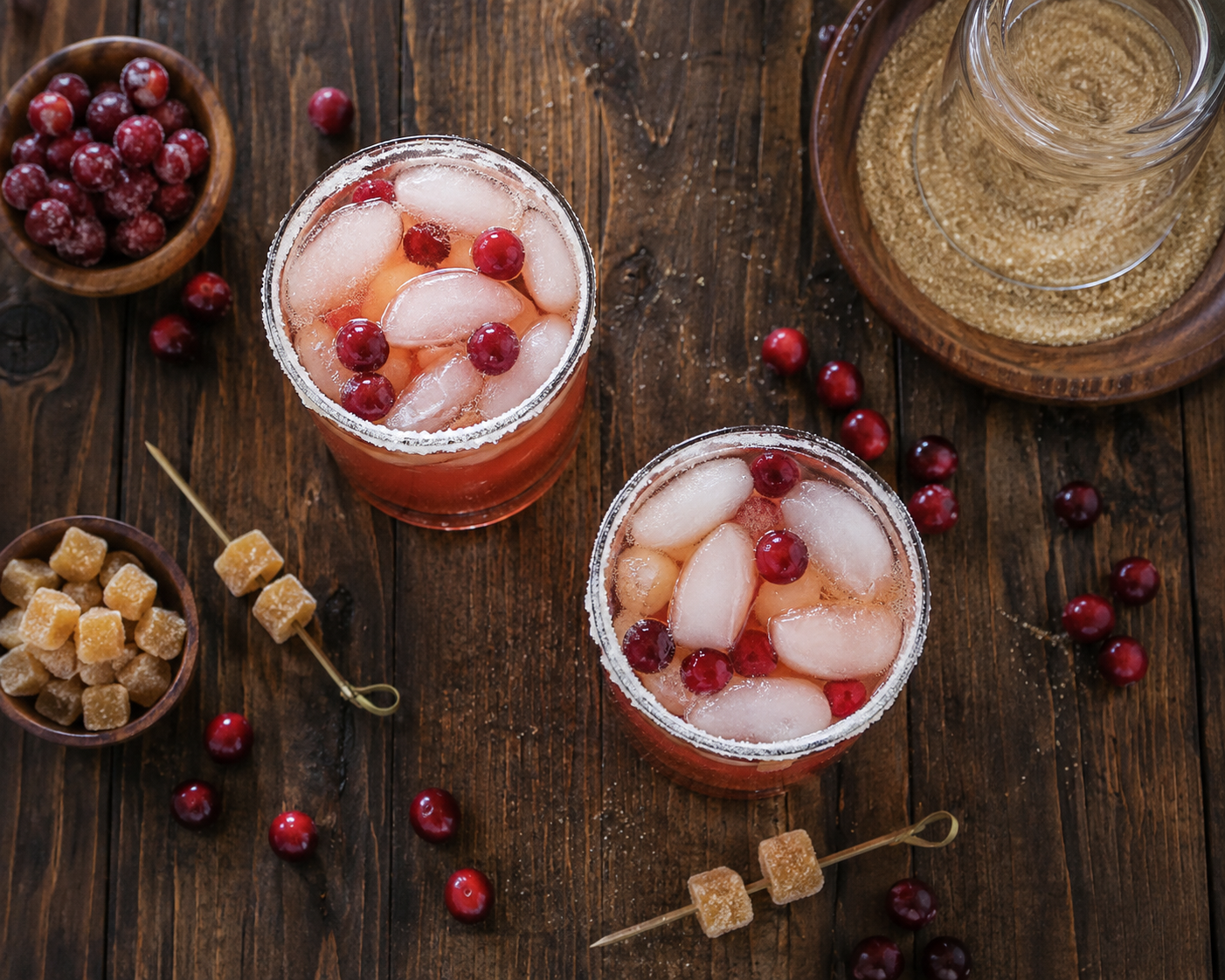 Cranberry Dark Rum Sour with dark rum and cranberry juice