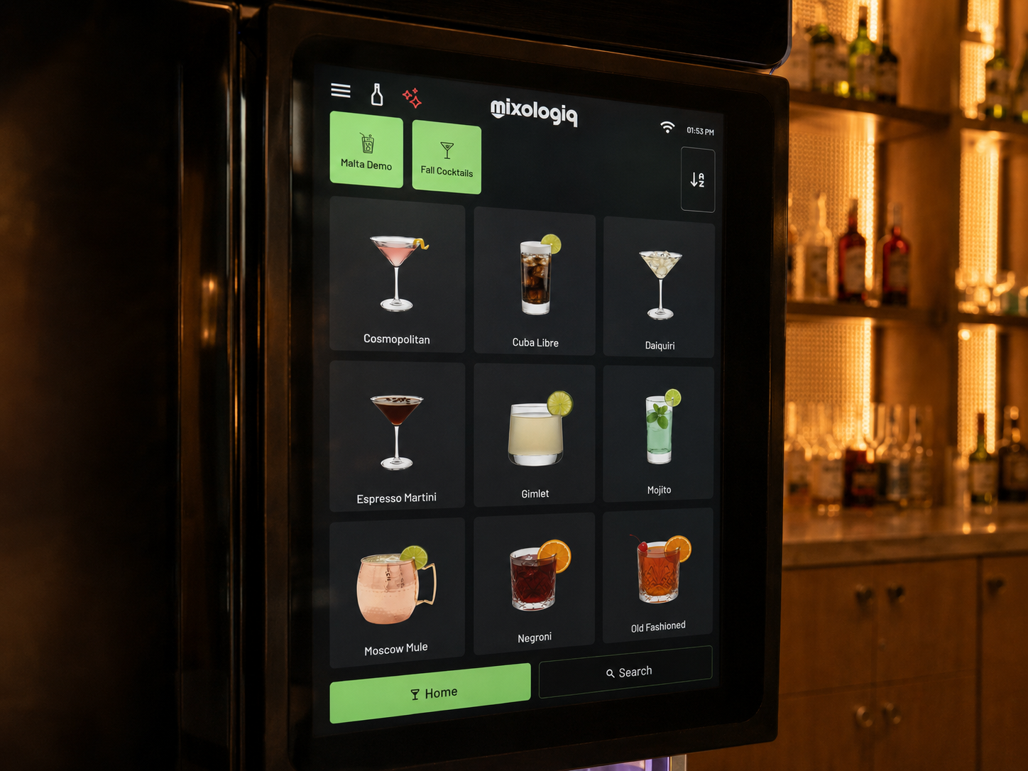 Mixo Connect managing core and seasonal cocktail menus
